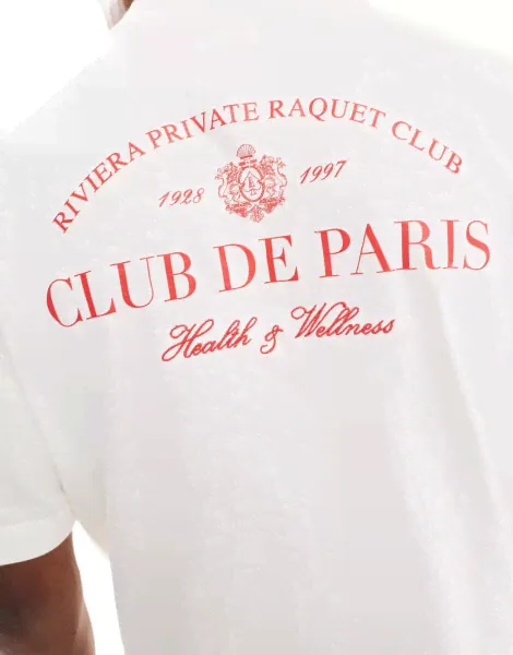 River Island club de sports t-shirt in ecru