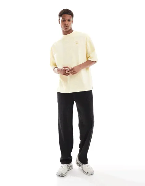 River Island sports club print t-shirt in yellow