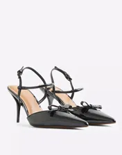 River Island slingback heel with bow detail in black