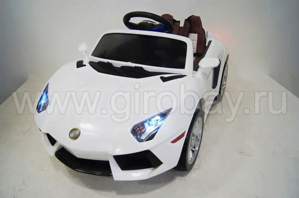 Детский электромобиль River Toys LAMBO E002EE белый